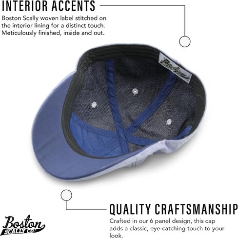 The Original Boston Scally Cap - The Trainer Newsboy Flat Cap - 6 Panel Cotton Fitted Hat for Men - Light Blue in Saudi Arabia