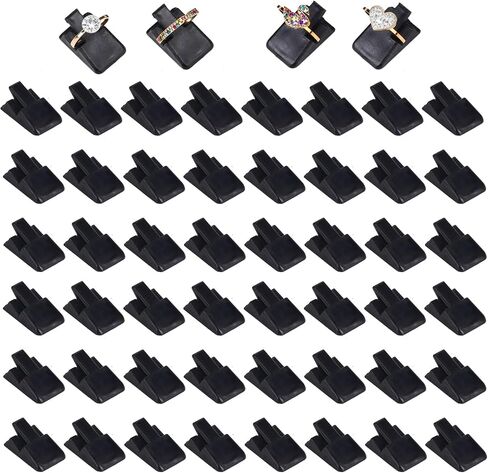 72 Pcs Black Plastic Ring Holder, Ring Display Stand, Ring Clips Stand, Jewelry Display Stand and Ring Organizer for Wedding Rings Jewelry Store Vendors Shop Selling in Kuwait