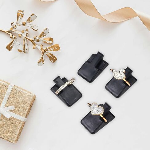72 Pcs Black Plastic Ring Holder, Ring Display Stand, Ring Clips Stand, Jewelry Display Stand and Ring Organizer for Wedding Rings Jewelry Store Vendors Shop Selling in Kuwait