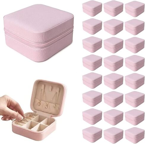 24 Pcs Travel Jewelry Boxes Exquisite Travel Jewelry Case Bulk Jewelry Boxes Portable Jewelry Box Mini Jewelry Box Travel for Necklaces Pendants Bracelets Watches Rings Earrings in Saudi Arabia