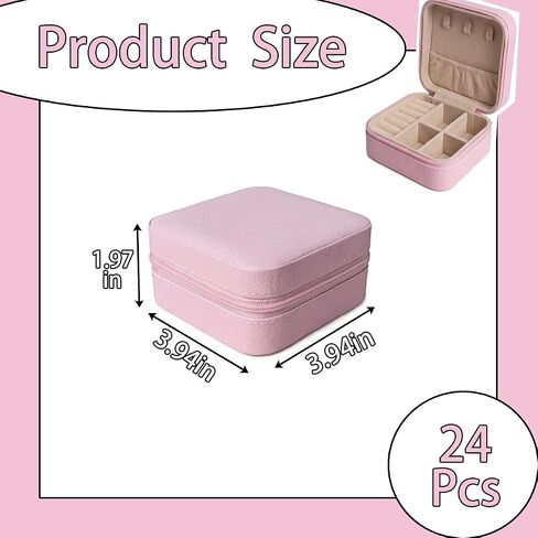 24 Pcs Travel Jewelry Boxes Exquisite Travel Jewelry Case Bulk Jewelry Boxes Portable Jewelry Box Mini Jewelry Box Travel for Necklaces Pendants Bracelets Watches Rings Earrings in Saudi Arabia