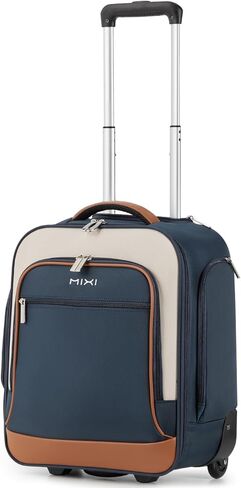 mixi 16 Inch Underseat Carry-On Luggage, Softside Suitcase with Wheels, Fashion Lightweight Water-Resistant Personal Item Travel Bag for Short Trips, Wine Red in Saudi Arabia