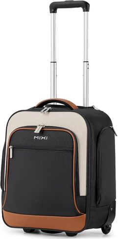 mixi 16 Inch Underseat Carry-On Luggage, Softside Suitcase with Wheels, Fashion Lightweight Water-Resistant Personal Item Travel Bag for Short Trips, Wine Red in Saudi Arabia