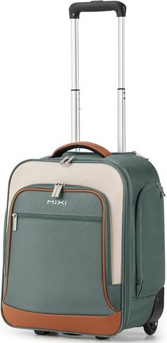 mixi 16 Inch Underseat Carry-On Luggage, Softside Suitcase with Wheels, Fashion Lightweight Water-Resistant Personal Item Travel Bag for Short Trips, Wine Red in Saudi Arabia