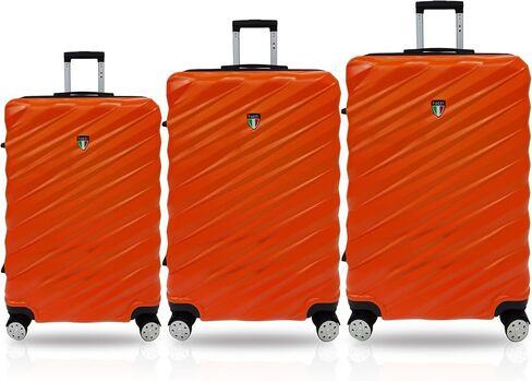 Tucci Italy Storto 3-Piece Hardside Spinner Luggage Set, 20-24-28 Inches, Black in Saudi Arabia