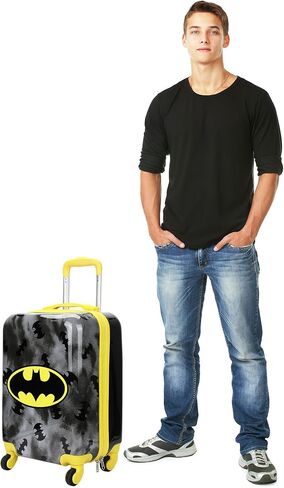 Batman Core Adult 4-Wheel ABS 20" Suitcase Luggage for Travel, Black/Yellow in Kuwait
