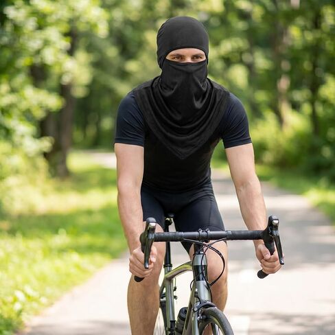 3Pcs Balaclava Face Cover Ski Mask Cover Long Neck Covers Summer Face Cover Neck Protector UV Protection for Men Women (Black, Gray, Army Green) in Saudi Arabia