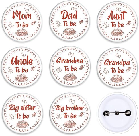 8 PCS Blue Jean Baby Shower Decorations Family Pins, A Blue Jean Baby Is on the Way Mom Dad Uncle Aunt Grandpa Grandma Big Sister Brother to Be Pin Buttons for Denim Gender Reveal Party Supplies in Saudi Arabia