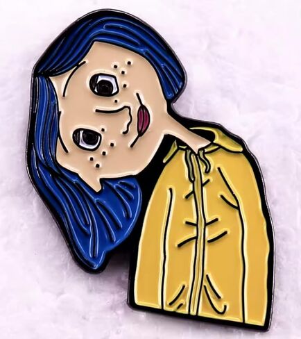 Coraline Other Mother Doll Button Eyes Cartoon Movie Tim Burton 1.25" Enamel Pin Badge in Kuwait