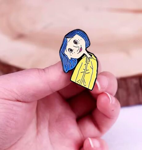 Coraline Other Mother Doll Button Eyes Cartoon Movie Tim Burton 1.25" Enamel Pin Badge in Kuwait