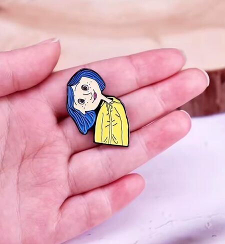 Coraline Other Mother Doll Button Eyes Cartoon Movie Tim Burton 1.25" Enamel Pin Badge in Kuwait