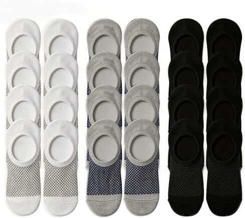 DandyChic Mens No Show Socks 12 Pairs Low Cut Invisible Sock With Non Slip Grips for Loafer Sneakers Boat Shoes in Saudi Arabia
