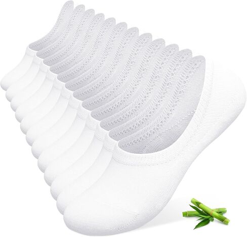 FALARY 6 Pairs No Show Socks Womens Bamboo Viscose Invisible Thin Low Cut Ankle Socks for Men With Non-Slip Silicone Stripes in Saudi Arabia