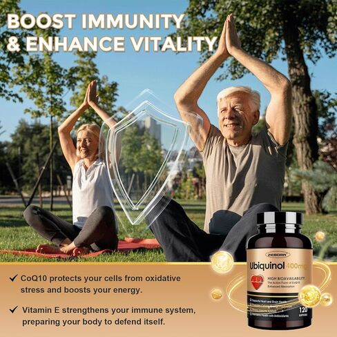 ZEBORA Ubiquinol CoQ10 400mg Softgels with Vitamin C & Vitamin E & Selenium, Max-Absorption, 4-in-1 Powerful Antioxidant, Supports Heart Health & Energy-Production,120 Softgels in Kuwait