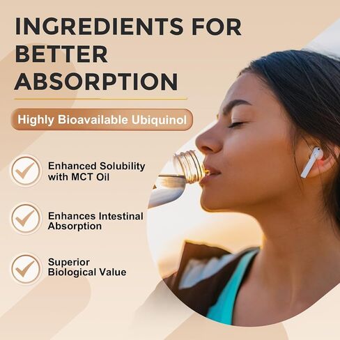 ZEBORA Ubiquinol CoQ10 400mg Softgels with Vitamin C & Vitamin E & Selenium, Max-Absorption, 4-in-1 Powerful Antioxidant, Supports Heart Health & Energy-Production,120 Softgels in Kuwait