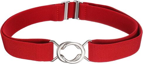 uxcell Women Stretchy Waist Belt, No Show Elastic Stretch Belts with Flat Buckle for Dresses Jeans Casual Pants in Saudi Arabia