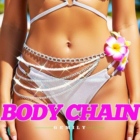 REETAN Light Up Waist Chain Belt Rhinestone Silver Fashion Rave Body Accessories for Women in Kuwait
