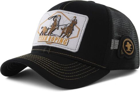 Sacudido's Western Rodeo Cap | Team Roping, Team Penning & Ranch Sorting | 6 Panel High Crown Cowboy | Adjustable Men Women in Saudi Arabia
