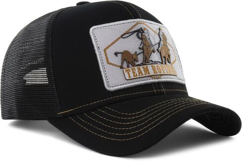Sacudido's Western Rodeo Cap | Team Roping, Team Penning & Ranch Sorting | 6 Panel High Crown Cowboy | Adjustable Men Women in Saudi Arabia