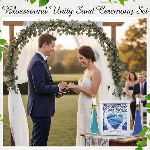 Blosssound Unity Sand for Wedding Ceremony Set Christian Unity Sand Ceremony Box and Vases for Religious Wedding Centerpiece Marriage Bridal Party Supplies (Violet Blue,Family Tree) in Kuwait