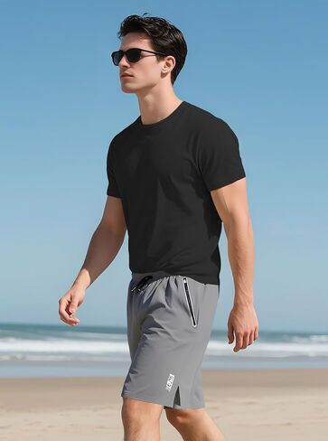 Men's Short Sleeve Crew Neck T-Shirt Breathable Slim Fit Athletic Tee for Gym Running and Daily Wear Summer Casual in Kuwait
