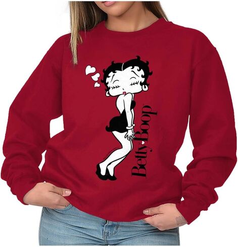 بريسكو براندز ريترو بيتي بوب كارتون الحب القبلات المرأة Crewneck البلوز in Kuwait