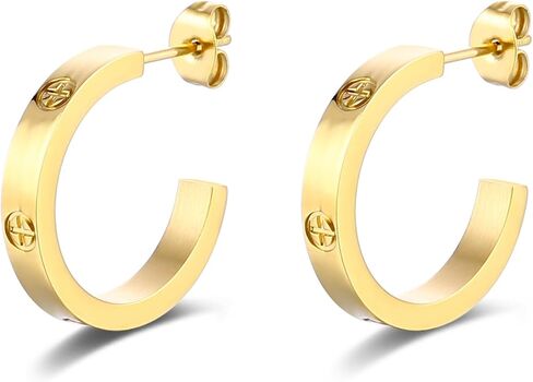 18K Gold Plated Cross Earrings - Zircon Silver Earrings, Suitable for Low Allergy Women's Jewelry Gifts in Saudi Arabia