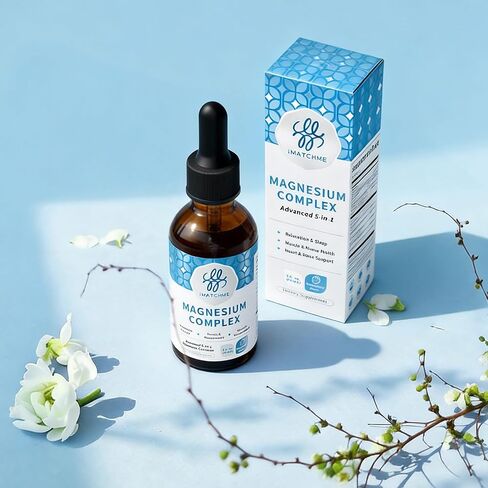 iMATCHME Liquid Magnesium Complex - High Absorption Magnesium Glycinate, Citrate & Malate Drops with L-Theanine & B12 - Supports Calm Mood, Restful Sleep & Health Muscle Function - Strawberry, 2 Fl Oz in Saudi Arabia
