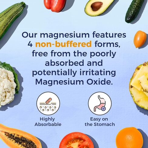 Vitalitown Magnesium Zinc, with Vitamins D3 & B6, Chelated Magnesium Glycinate, Malate, Citrate, Taurate, High Absorption, for Sleep, Bone, Heart, Immune, Digestive Support, 60 Caps in Saudi Arabia