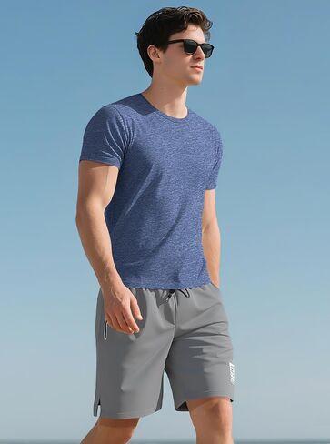 Men's Short Sleeve Crew Neck T-Shirt Breathable Slim Fit Athletic Tee for Gym Running and Daily Wear Summer Casual in Kuwait