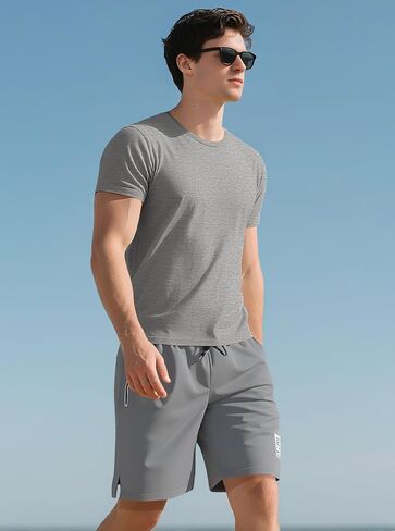 Men's Short Sleeve Crew Neck T-Shirt Breathable Slim Fit Athletic Tee for Gym Running and Daily Wear Summer Casual in Kuwait