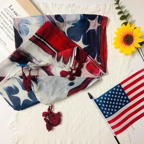 Women's American Flag Kimono Cover up, Summer Beachwear Cover Up, Scarf Cardigan Loose for 4th of July in Saudi Arabia
