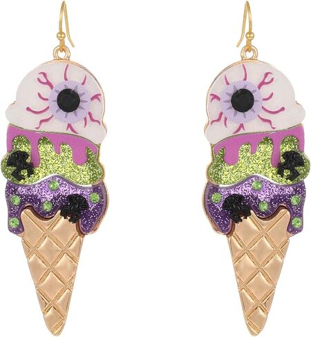 Summerween Dangle Earrings for Women | Summerween Coconut Diving Mask Ghost Snorkel Eyeball Ice Cream Cone Earrings | Summer Halloween Jewelry Gift in Saudi Arabia