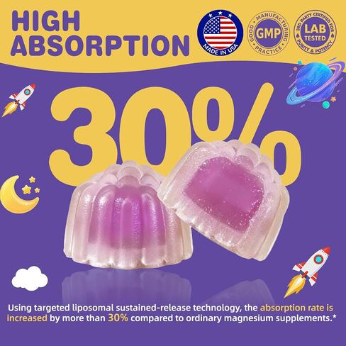 Magnesium Glycinate Gummies 400mg for Kids and Adults - Liposomal Magnesium Supplement with D3, K2 and Calcium for Sleep, Calm and Bones, Melatonin-Free, Sugar-Free, Strawberry Flavor, 60 Gummies in Saudi Arabia