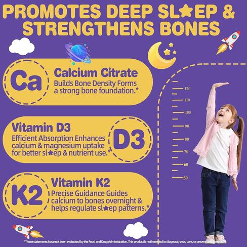 Magnesium Glycinate Gummies 400mg for Kids and Adults - Liposomal Magnesium Supplement with D3, K2 and Calcium for Sleep, Calm and Bones, Melatonin-Free, Sugar-Free, Strawberry Flavor, 60 Gummies in Saudi Arabia