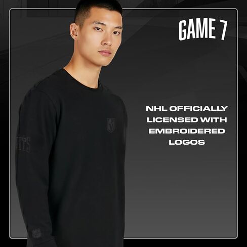 Game 7 x NHL Men's Officially Licensed Long Sleeve Classic Crew Neck Cotton T-Shirt in Saudi Arabia
