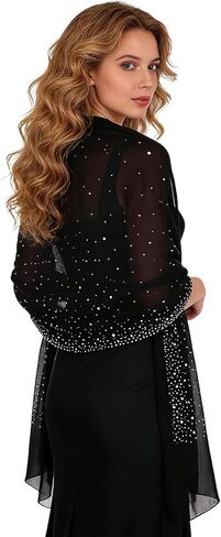 Shawl Wraps for Women Evening Dresses Elegant Rhinestone Shawls for Formal Dress Wedding Bridal Scarf in Saudi Arabia