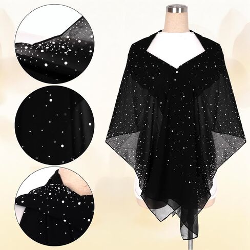 Shawl Wraps for Women Evening Dresses Elegant Rhinestone Shawls for Formal Dress Wedding Bridal Scarf in Saudi Arabia