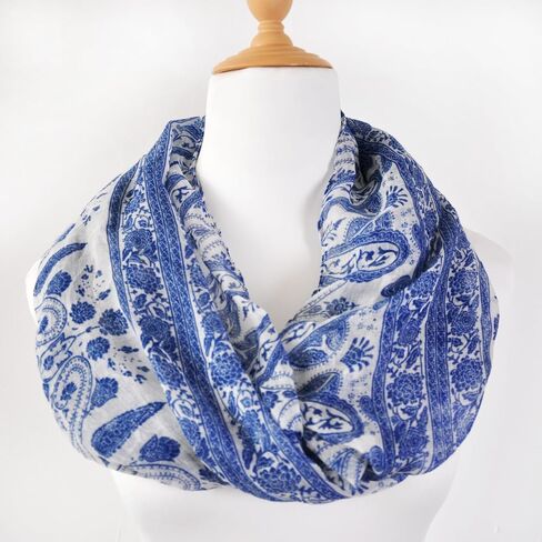 Colorful Infinity Scarf for Women Spring Summer Lightweight Printed Fashion Scarves for Travel in Saudi Arabia