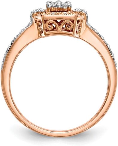 14K Rose Gold Complete Diamond Cluster Engagement Ring in Kuwait