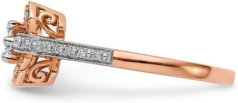 14K Rose Gold Complete Diamond Cluster Engagement Ring in Kuwait