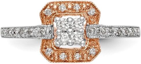 14K Rose Gold Complete Diamond Cluster Engagement Ring in Kuwait