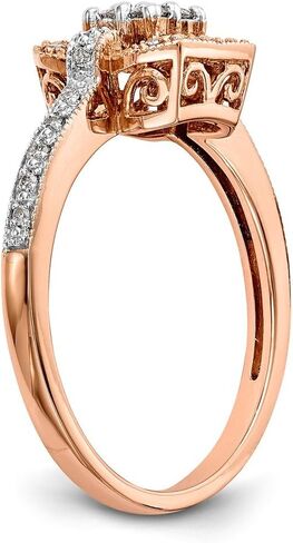 14K Rose Gold Complete Diamond Cluster Engagement Ring in Kuwait