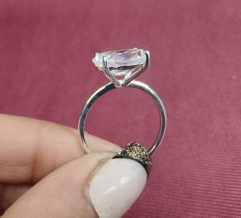 4 Ct Oval Cut diamond Solitaire Engagement Ring, 14k Moissanite Gold Plated East To West Wedding Ring,Handmade Ring, wedding Ring.Oval Engagement Ring,Gifted for hers,size 3-12 (USA) in Saudi Arabia