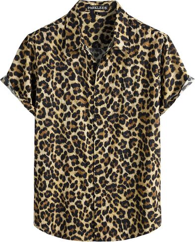 PARKLEES Men's Hawaiian Short Sleeve Button Down Shirts Summer Casual Vintage Lightweight Shirt in Saudi Arabia