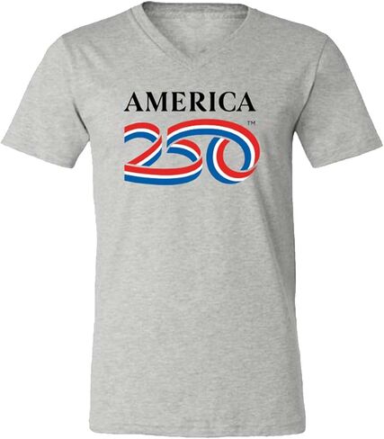 250 Anniversary USA Shirt, America250 Official Classic Logo V-Neck Cotton Tee, 4th of July Merchandise in Saudi Arabia