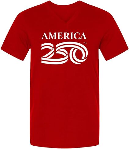 250 Anniversary USA Shirt, America250 Official Classic Logo V-Neck Cotton Tee, 4th of July Merchandise in Saudi Arabia