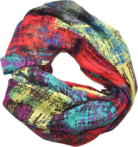 Colorful Infinity Scarf for Women Spring Summer Lightweight Printed Fashion Scarves for Travel in Saudi Arabia