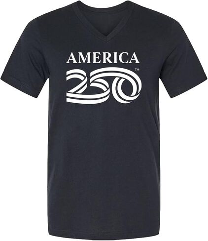 250 Anniversary USA Shirt, America250 Official Classic Logo V-Neck Cotton Tee, 4th of July Merchandise in Saudi Arabia