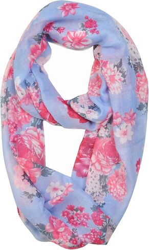 Colorful Infinity Scarf for Women Spring Summer Lightweight Printed Fashion Scarves for Travel in Saudi Arabia